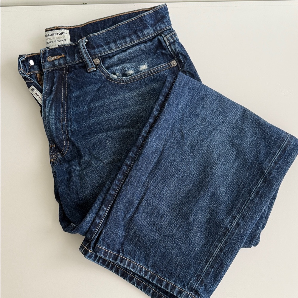 Lucky Brand Men's Deep Blue Straight Jeans